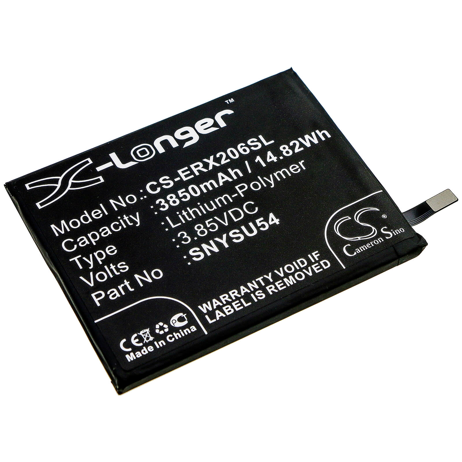 3.85V, 3850mAh, Li-Polymer Battery fits Sony, A002so, Pdx-203, 14.8225Wh