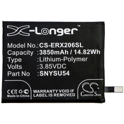 3.85V, 3850mAh, Li-Polymer Battery fits Sony, A002so, Pdx-203, 14.8225Wh