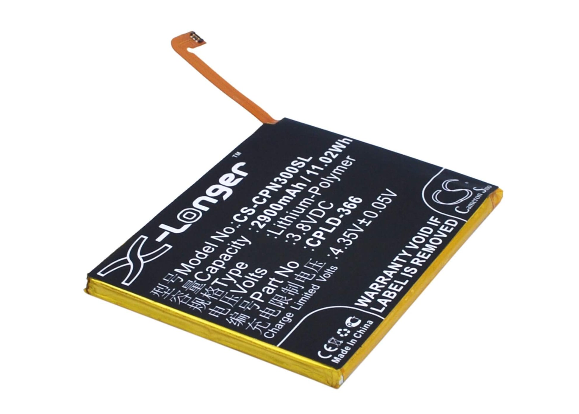 3.8V, 2900mAh, Li-Polymer Battery fits Coolpad, 8676, 8676-a01, 11.02Wh
