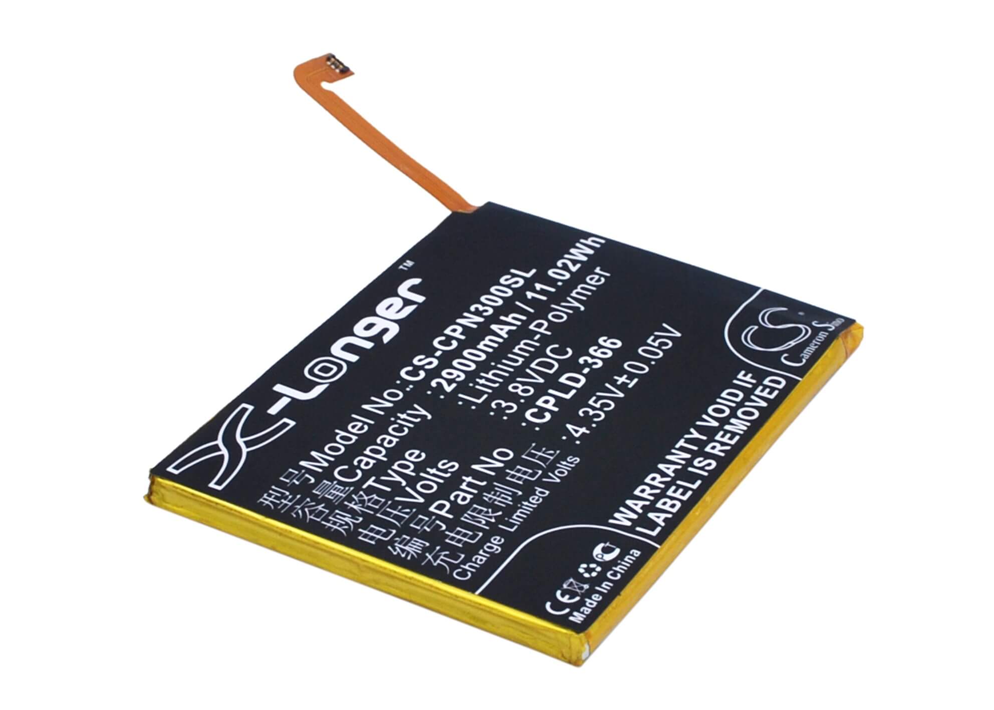 3.8V, 2900mAh, Li-Polymer Battery fits Coolpad, 8676, 8676-a01, 11.02Wh