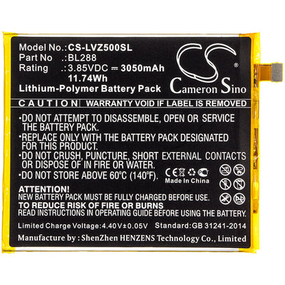 3.85V, 3050mAh, Li-Polymer Battery fits Lenovo, L78011, L78012, 11.7425Wh