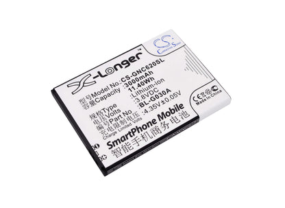 3.8V, 3000mAh, Li-ion Battery fits Gionee, C620, C620s, 11.4Wh