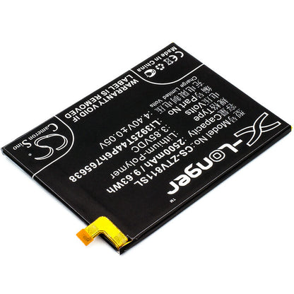 3.85V, 2500mAh, Li-Polymer Battery fits Zte, Blade V8 Lite, Blade V8 Lite Dual Sim, 9.625Wh