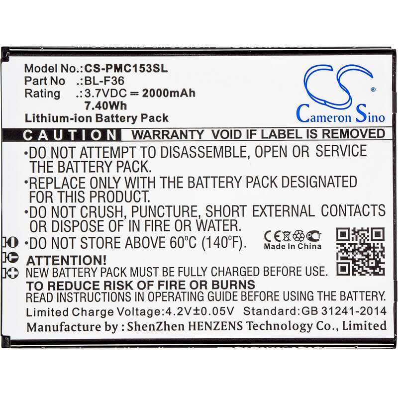 3.7V, 2000mAh, Li-ion Battery fits Phicomm, C1530l, 7.4Wh