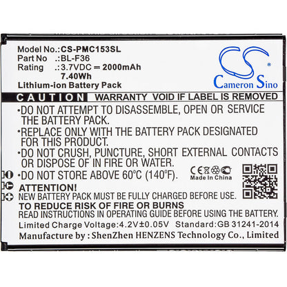 3.7V, 2000mAh, Li-ion Battery fits Phicomm, C1530l, 7.4Wh