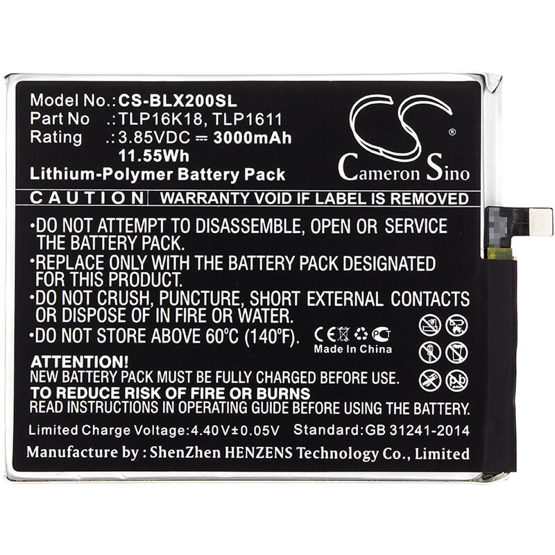 3.85V, 3000mAh, Li-Polymer Battery fits Blu, L0090, L0091uu, 11.55Wh