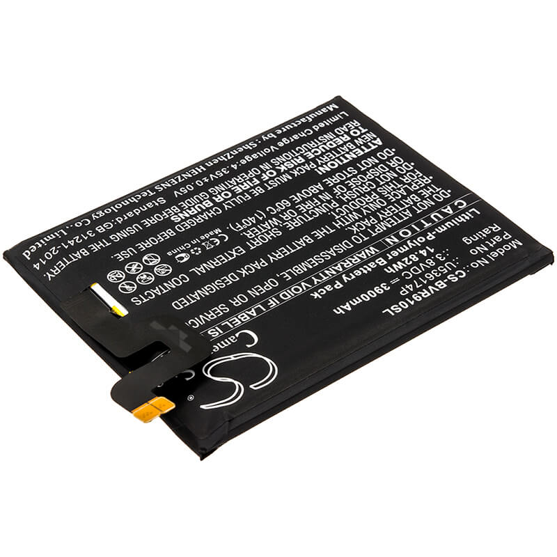 3.8V, 3900mAh, Li-Polymer Battery fits Blackview, Bv9000 Pro, 14.82Wh