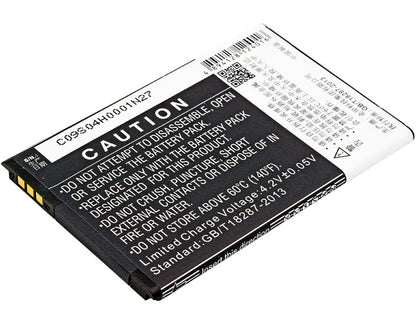 3.7V, 1500mAh, Li-ion Battery fits Zte, Af3, Af5, 5.55Wh