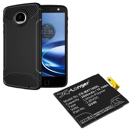 3.85V, 2800mAh, Li-Polymer Battery fits Motorola, Moto Z Droid Force, Moto Z Force, 10.78Wh