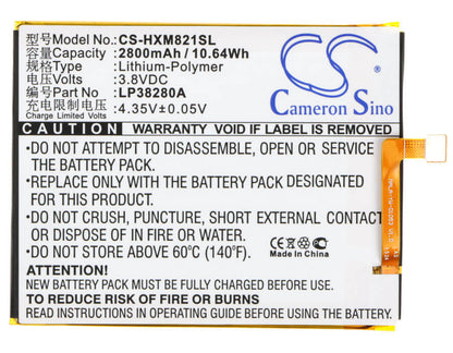 3.8V, 2800mAh, Li-Polymer Battery fits Hisense, Hs-m821, M821, 10.64Wh