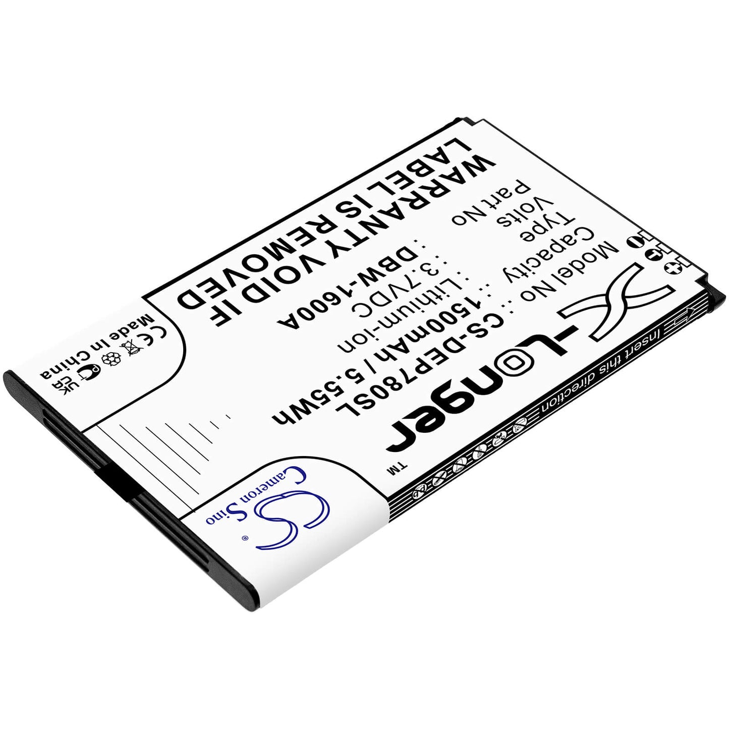 3.7V, 1500mAh, Li-ion Battery fits Doro, 7010, 7011, 5.55Wh