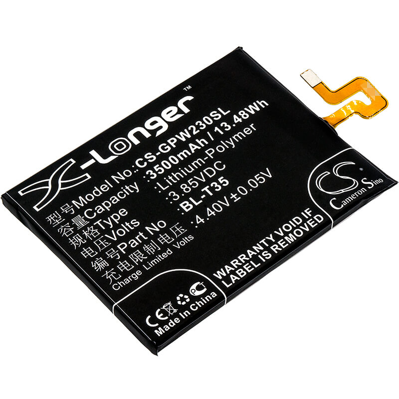 3.85V, 3500mAh, Li-Polymer Battery fits Google, G011c, Pixel 2 Xl 2018, 13.475Wh