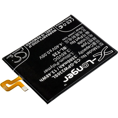 3.85V, 3500mAh, Li-Polymer Battery fits Google, G011c, Pixel 2 Xl 2018, 13.475Wh