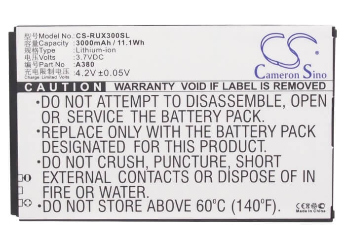 3.7V, 3000mAh, Li-ion Battery fits Runbo, X3, X5, 11.1Wh
