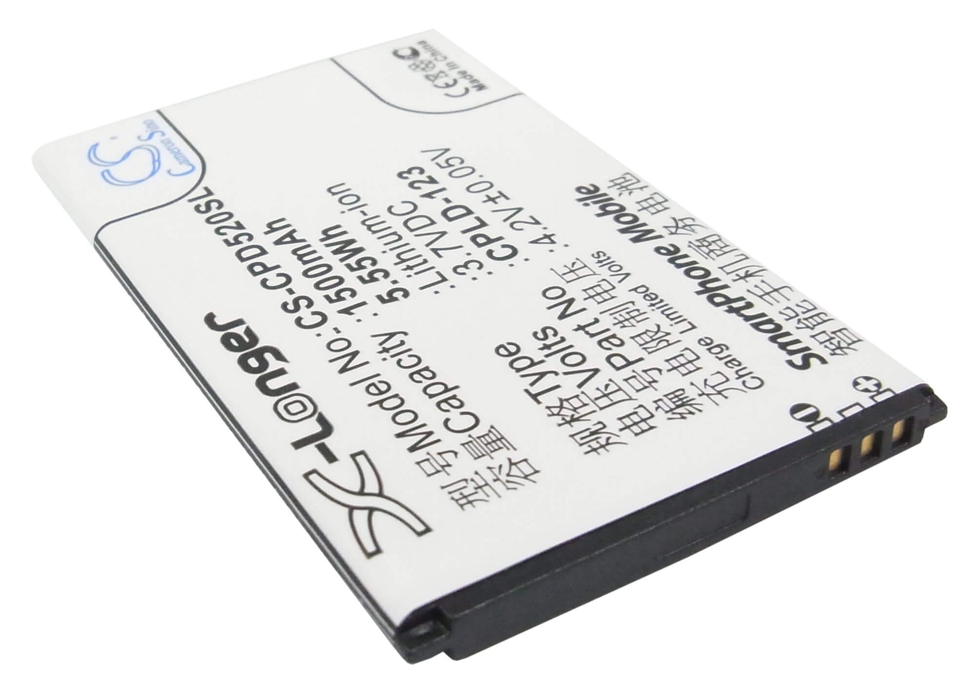 3.7V, 1500mAh, Li-ion Battery fits Coolpad, 5200, 5.55Wh