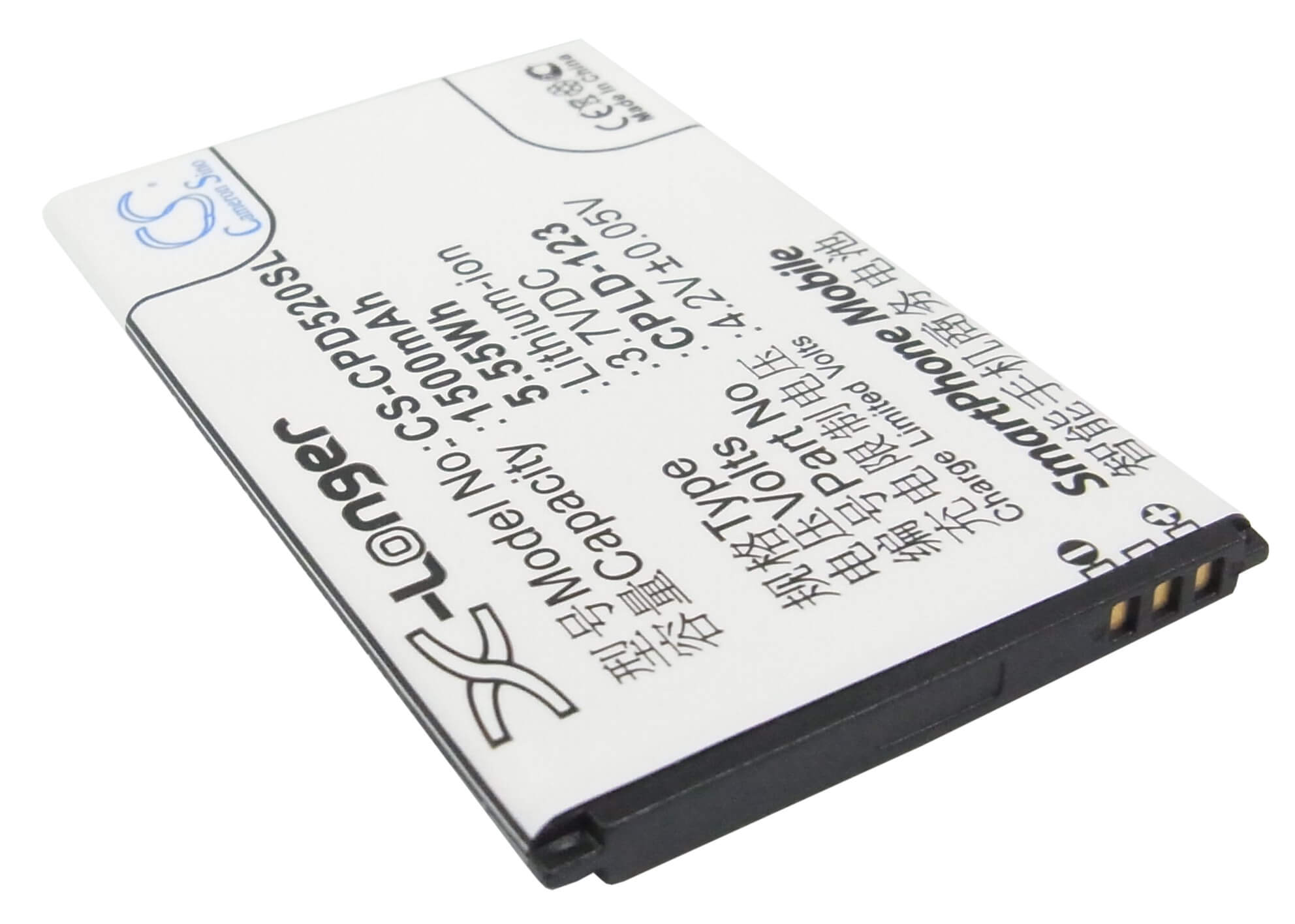 3.7V, 1500mAh, Li-ion Battery fits Coolpad, 5200, 5.55Wh