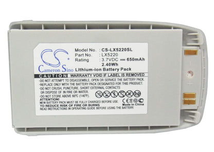 3.7V, 650mAh, Li-ion Battery fits Lg, 5220, 5220c, 2.405Wh
