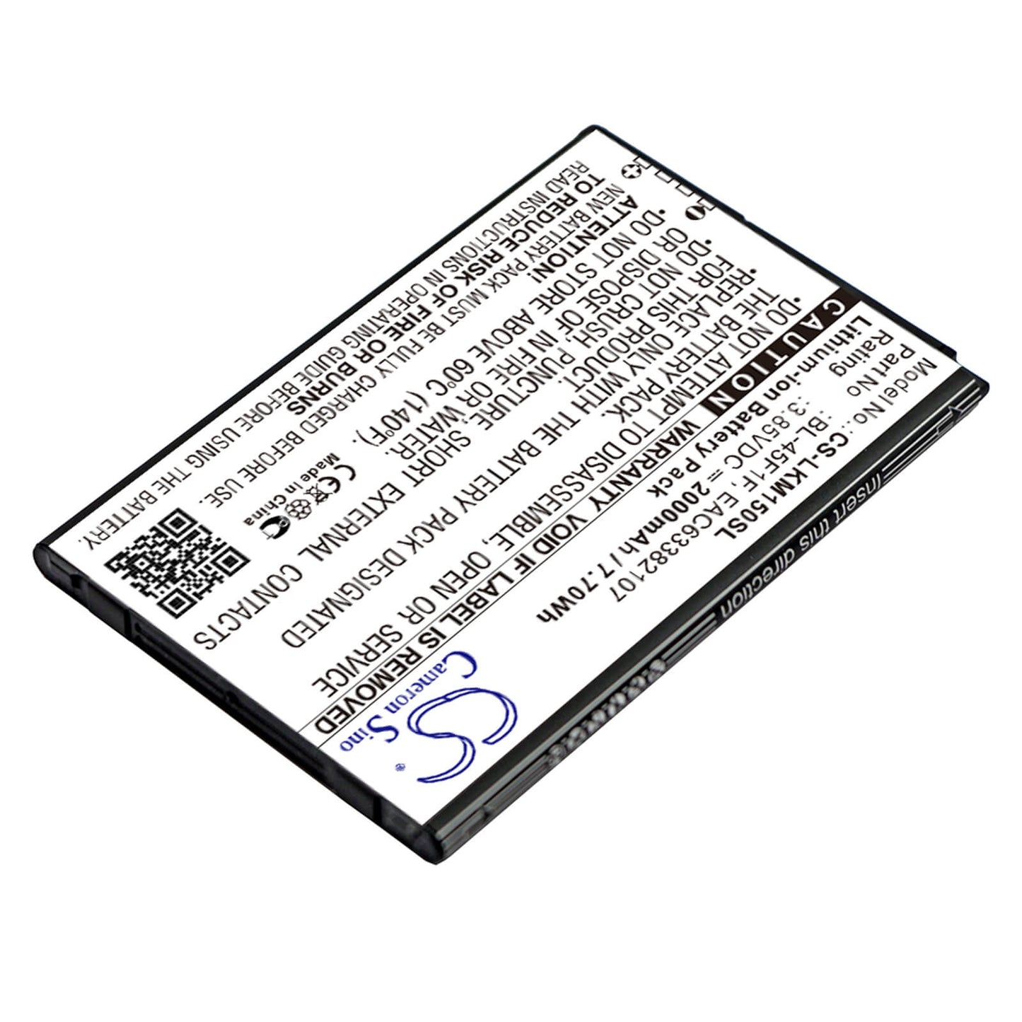 3.85V, 2000mAh, Li-ion Battery fits Lg, Aristo, Aristo 2, 7.7Wh