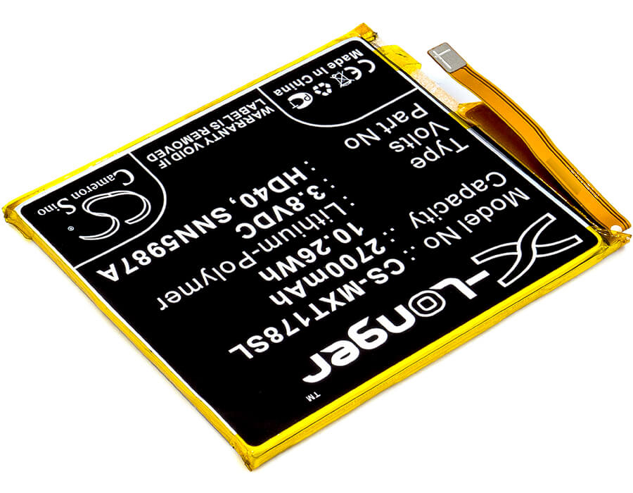 3.8V, 2700mAh, Li-Polymer Battery fits Motorola, Moto Z Force 2nd, Moto Z Force 2nd Gen, 10.26Wh