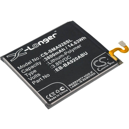 3.85V, 3800mAh, Li-Polymer Battery fits Samsung, Galaxy A9 2018, Galaxy A9 2018 Td-lte, 14.63Wh