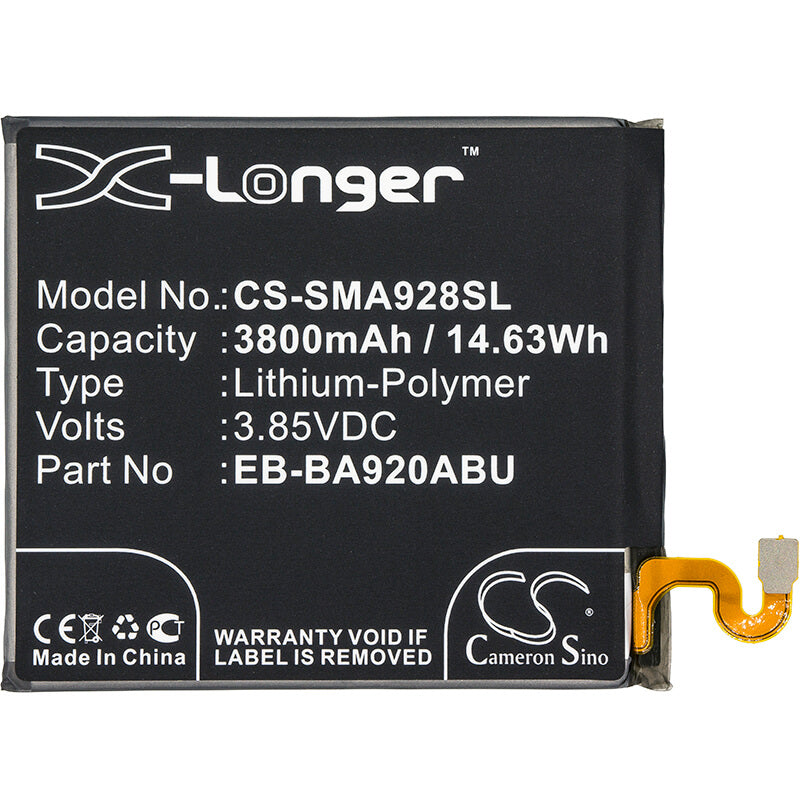 3.85V, 3800mAh, Li-Polymer Battery fits Samsung, Galaxy A9 2018, Galaxy A9 2018 Td-lte, 14.63Wh