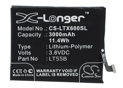 3.8V, 3000mAh, Li-Polymer Battery fits Letv, 1, Lt55b, 11.4Wh