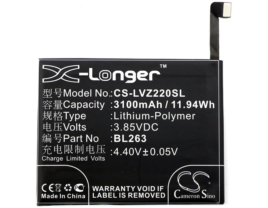 3.85V, 3100mAh, Li-Polymer Battery fits Lenovo, K80m, K920, 11.935Wh