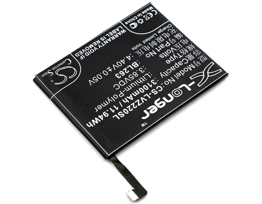 3.85V, 3100mAh, Li-Polymer Battery fits Zuk, K80m, K920, 11.935Wh