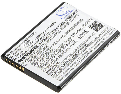 3.8V, 3000mAh, Li-Polymer Battery fits Zte, N988z, 11.4Wh