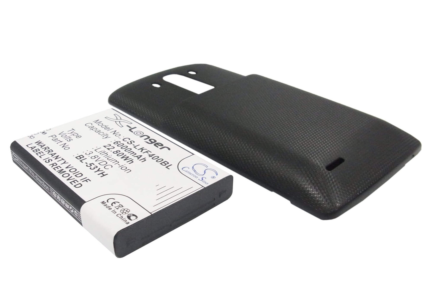 Black, 3.8V, 6000mAh, Li-ion Battery fits Lg, D830, D850, 22.8Wh