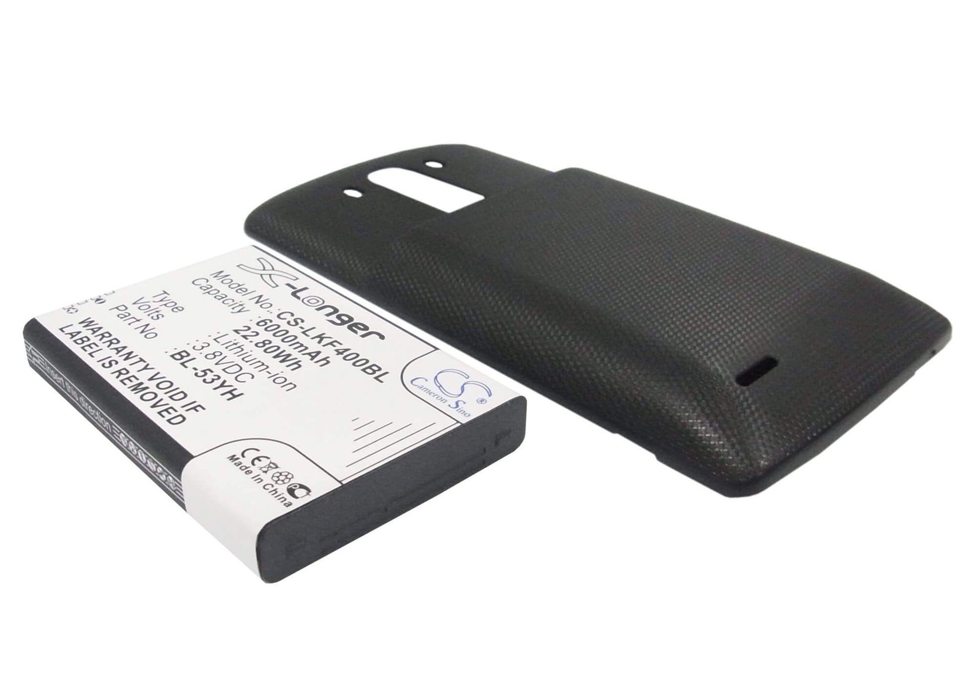 Black, 3.8V, 6000mAh, Li-ion Battery fits Lg, D830, D850, 22.8Wh