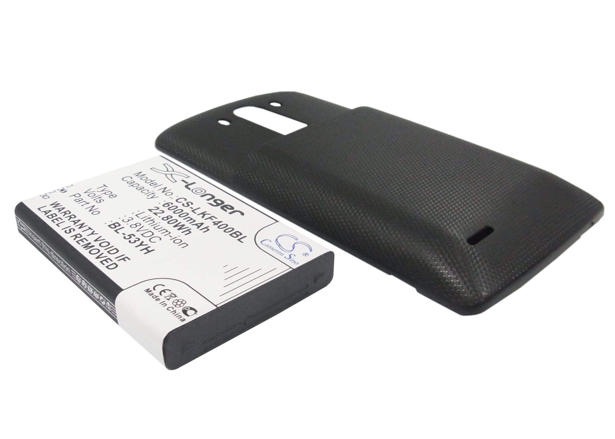 Black, 3.8V, 6000mAh, Li-ion Battery fits Lg, D830, D850, 22.8Wh