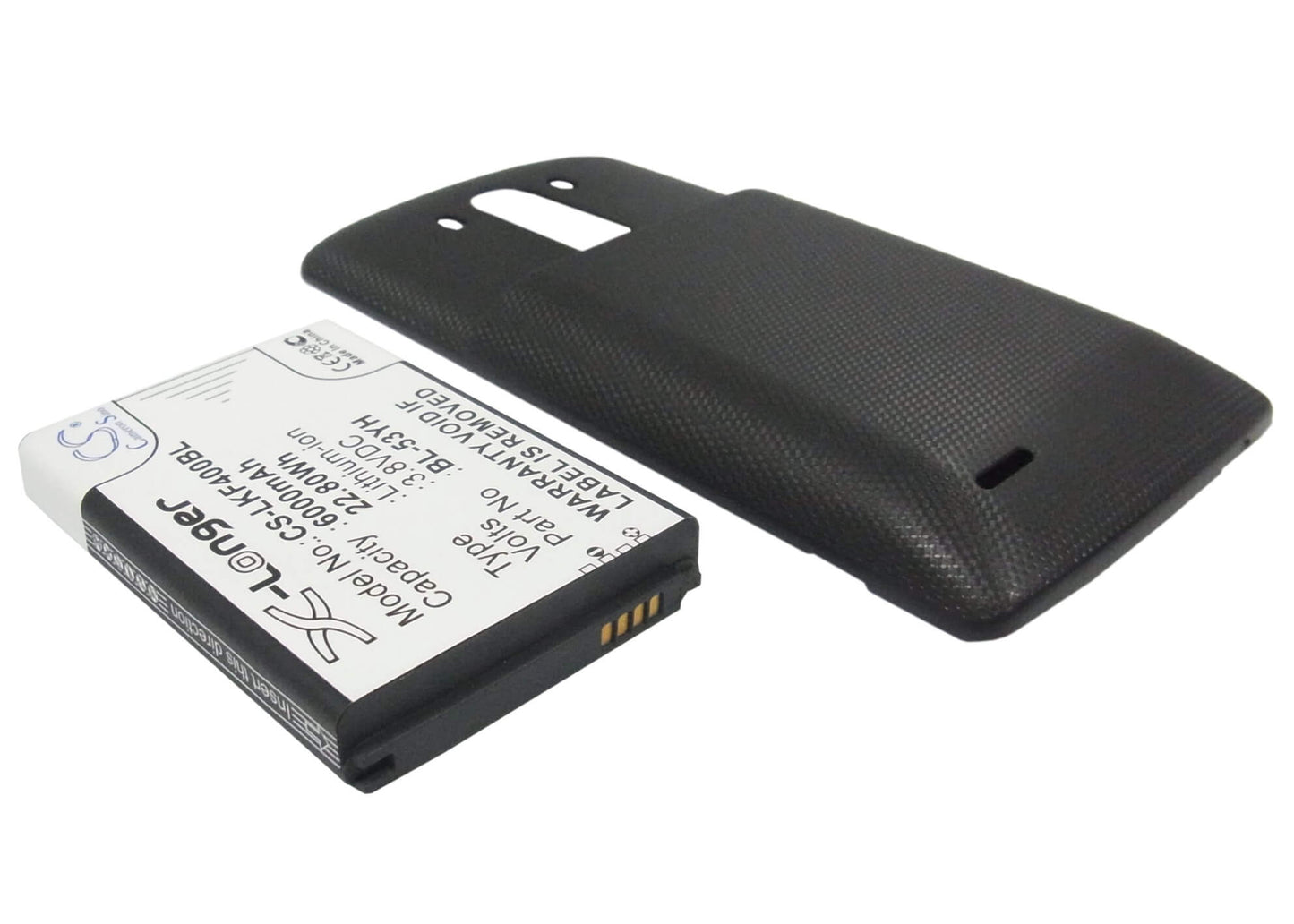 Black, 3.8V, 6000mAh, Li-ion Battery fits Lg, D830, D850, 22.8Wh