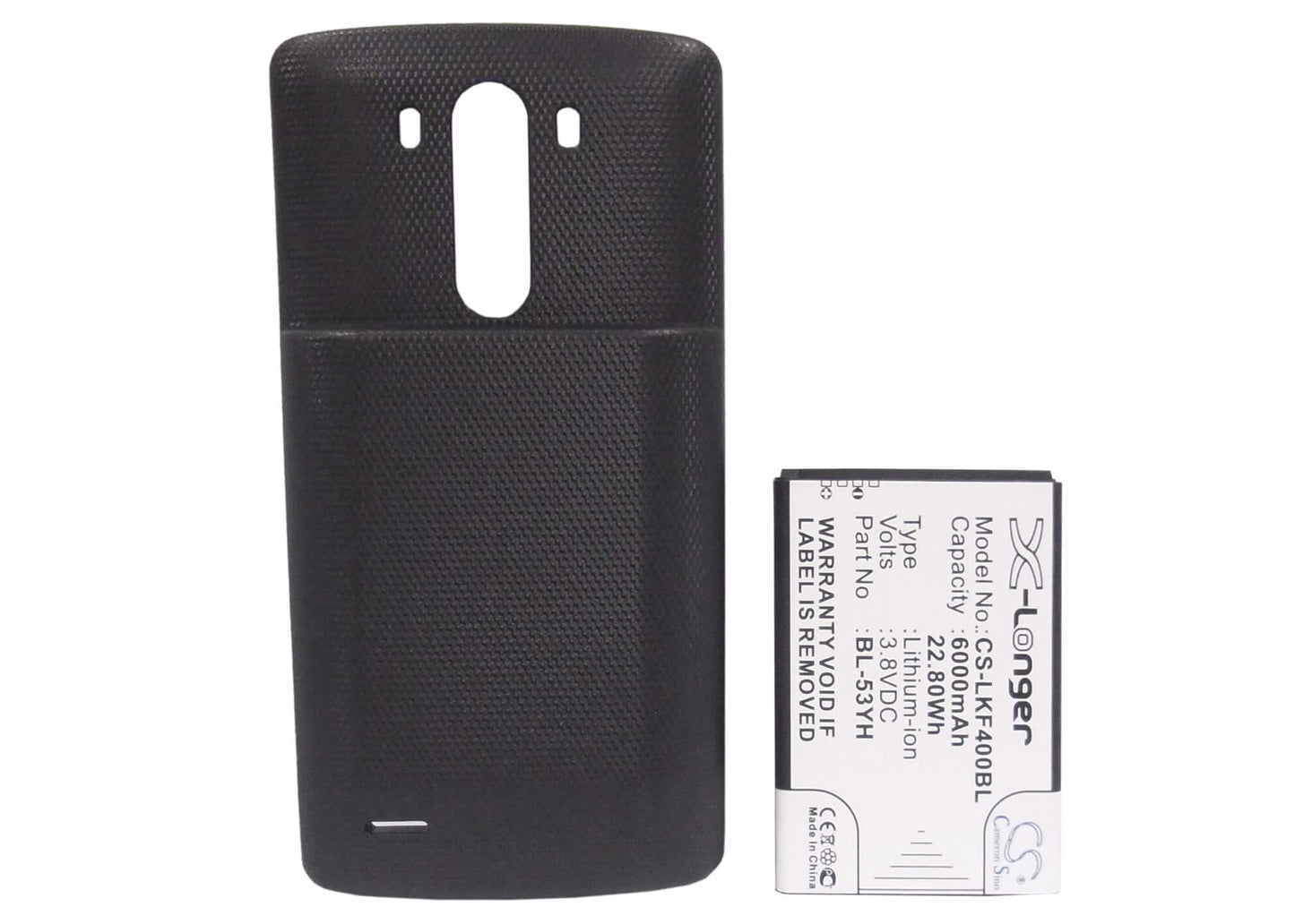 Black, 3.8V, 6000mAh, Li-ion Battery fits Lg, D830, D850, 22.8Wh