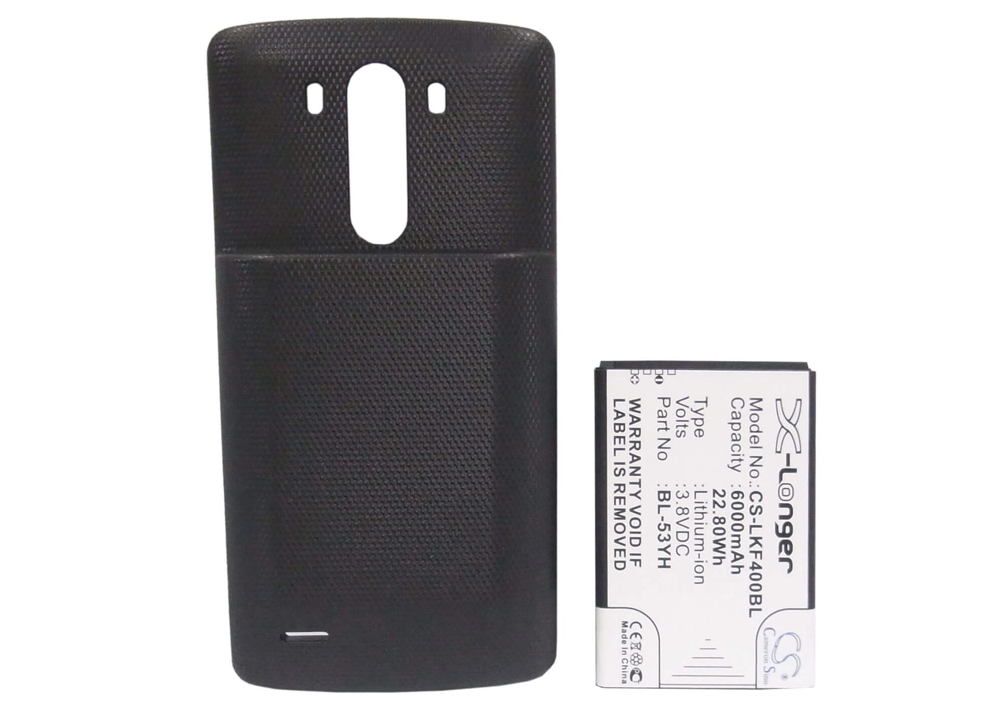 Black, 3.8V, 6000mAh, Li-ion Battery fits Lg, D830, D850, 22.8Wh