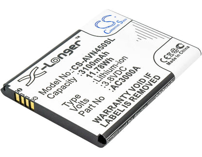 3.8V, 3100mAh, Li-ion Battery fits Archos, 45 Neon, 11.78Wh