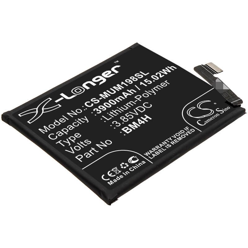 3.85V, 3900mAh, Li-Polymer Battery fits Xiaomi, 9 Pro 5g, M1908f1xe, 15.015Wh