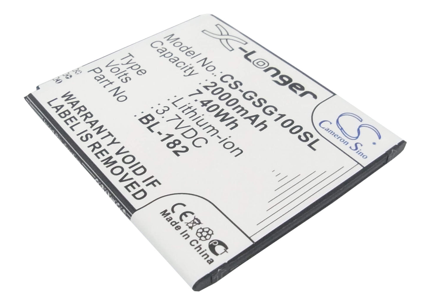 3.7V, 2000mAh, Li-ion Battery fits Gsmart, S1, Sierra S1, 7.4Wh