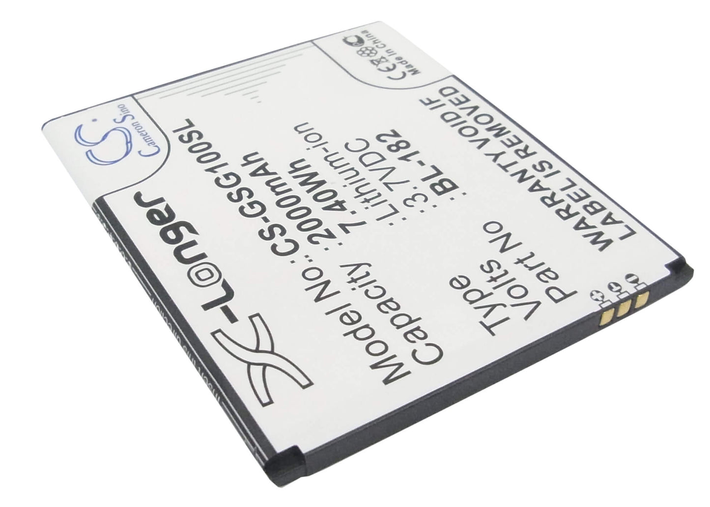 3.7V, 2000mAh, Li-ion Battery fits Gsmart, S1, Sierra S1, 7.4Wh
