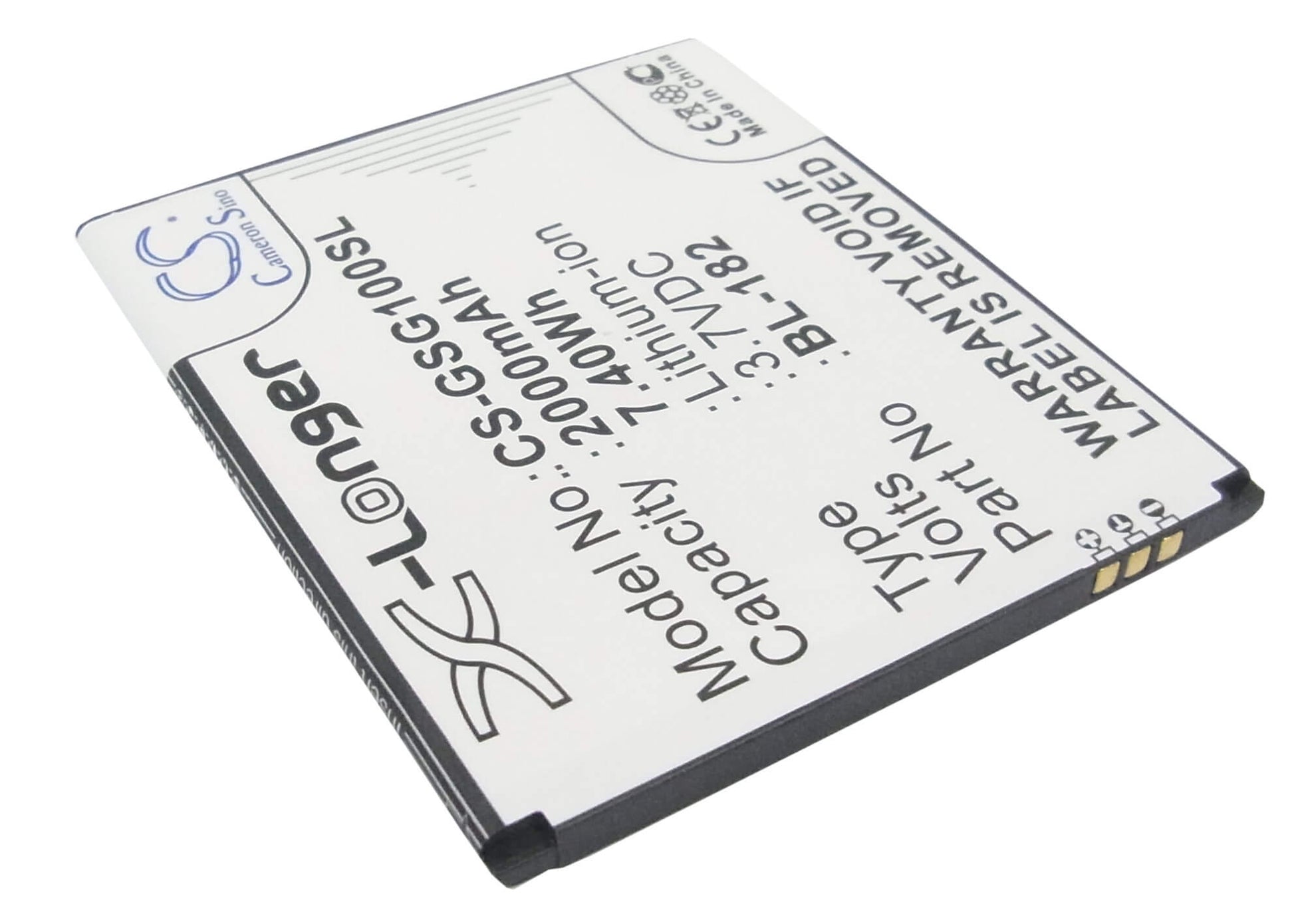 3.7V, 2000mAh, Li-ion Battery fits Gsmart, S1, Sierra S1, 7.4Wh