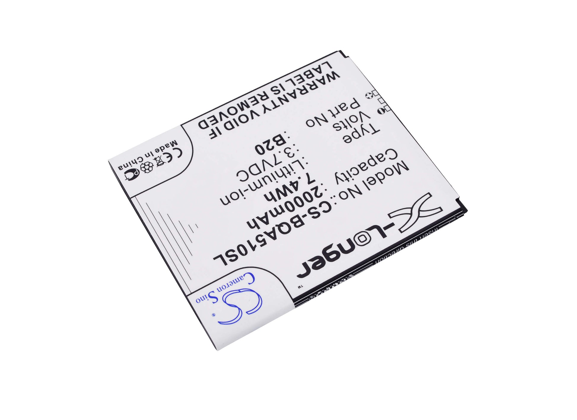 3.7V, 2000mAh, Li-ion Battery fits Bq, Aquaris 5.0 Hd, 7.4Wh