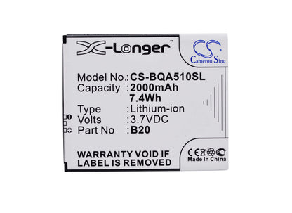 3.7V, 2000mAh, Li-ion Battery fits Bq, Aquaris 5.0 Hd, 7.4Wh