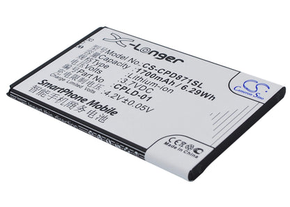 3.7V, 1700mAh, Li-ion Battery fits Coolpad, 8710, 9120, 6.29Wh