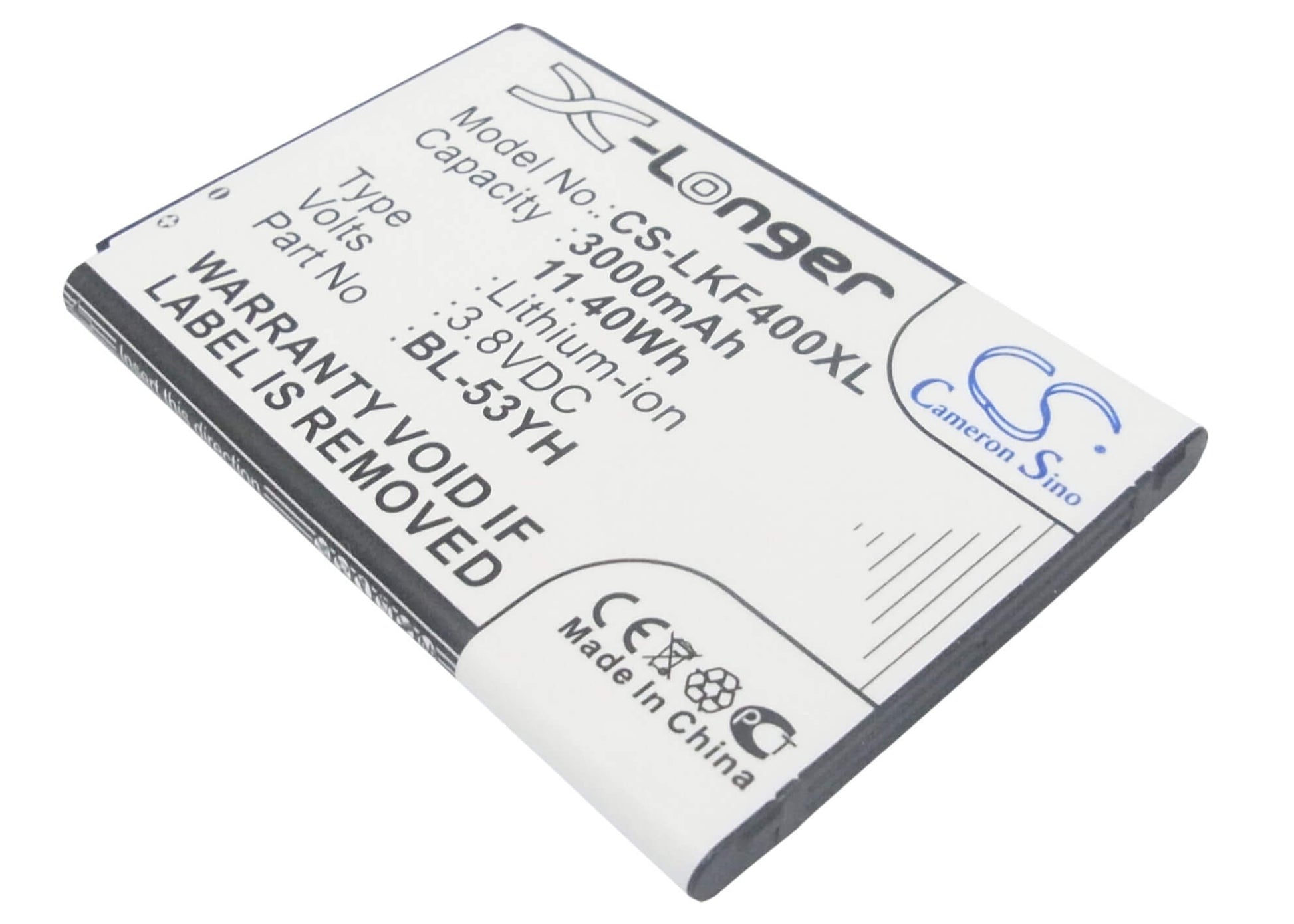 3.8V, 3000mAh, Li-ion Battery fits Lg, Aka, D690, 11.4Wh