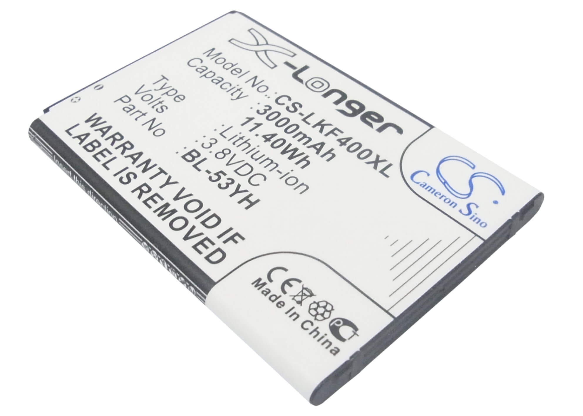 3.8V, 3000mAh, Li-ion Battery fits Lg, Aka, D690, 11.4Wh