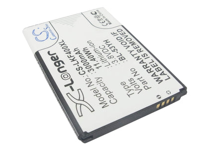 3.8V, 3000mAh, Li-ion Battery fits Lg, Aka, D690, 11.4Wh