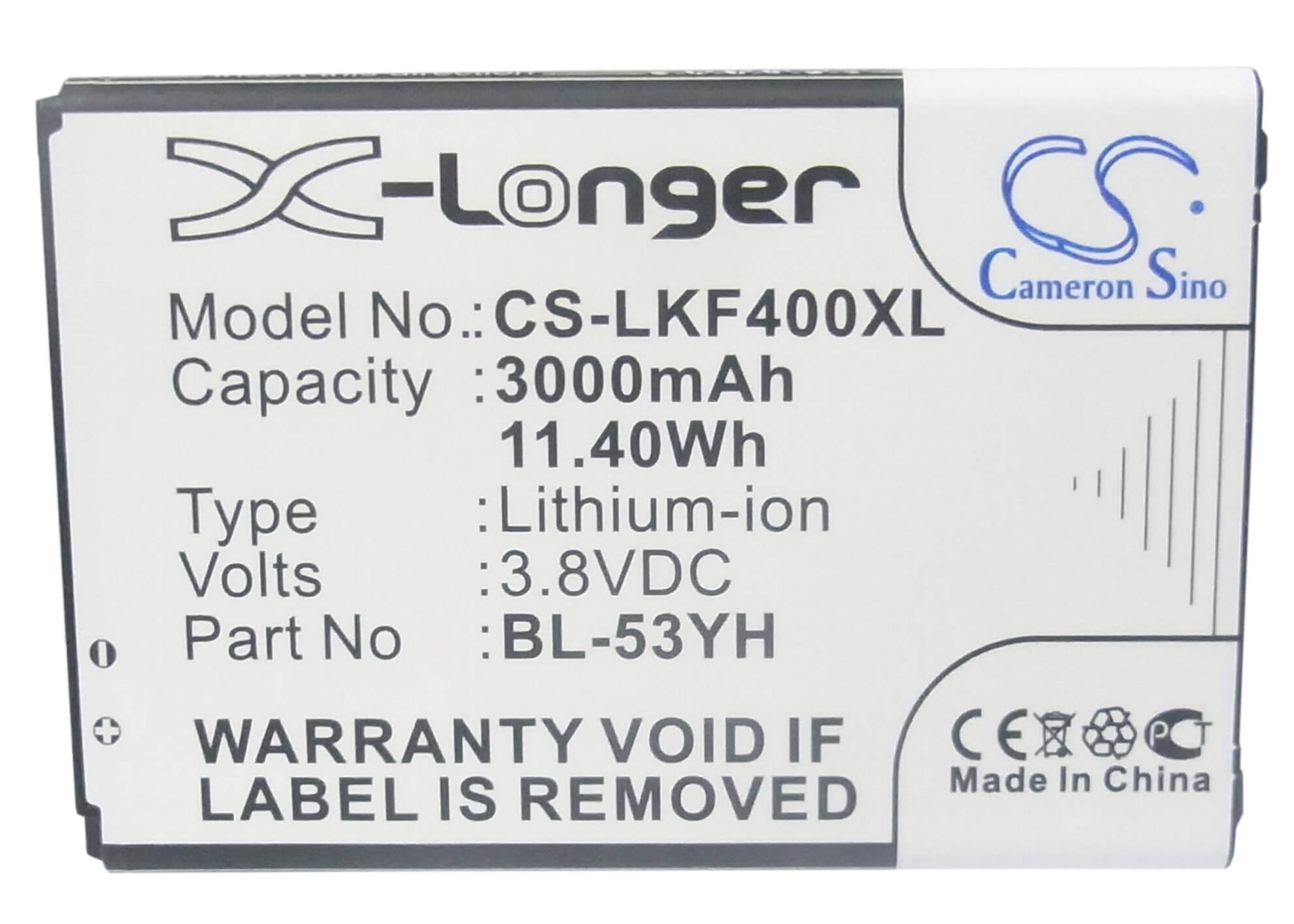 3.8V, 3000mAh, Li-ion Battery fits Lg, Aka, D690, 11.4Wh