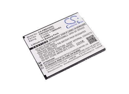 3.7V, 1900mAh, Li-ion Battery fits Prestigio, Multiphone 5300 Duo, 7.03Wh
