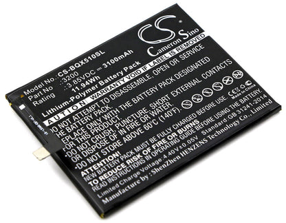 3.85V, 3100mAh, Li-Polymer Battery fits Bq, Aquaris X5 Plus, 11.935Wh