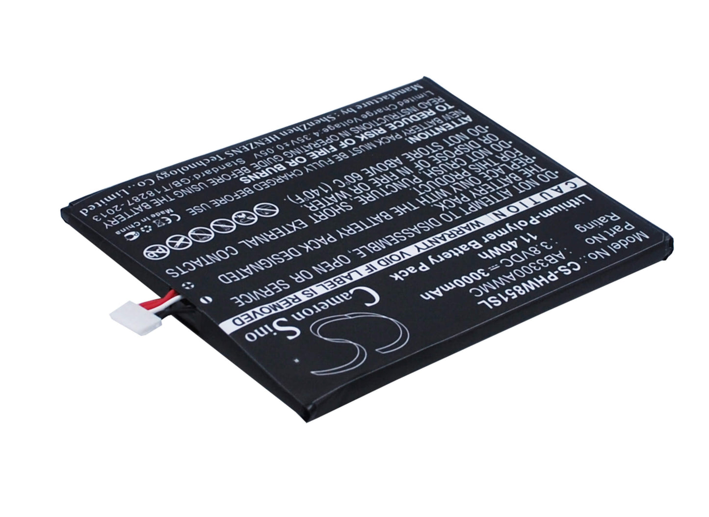 3.8V, 3000mAh, Li-Polymer Battery fits Philips, W8510, Xenium W8510, 11.4Wh